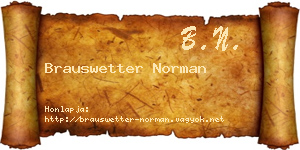Brauswetter Norman névjegykártya
